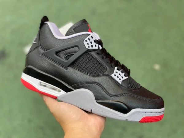 aj4 taglio in pelle nera e rossa puro originale Air Jordan 4 "Bred Reimagined" FV5029-006