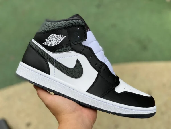 aj1mid in bianco e nero scoppiato puro originale Air Jordan 1 Mid AJ1 in bianco e nero scoppiato panda scarpe da basket mid-top FB9911-001