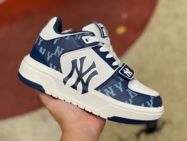 MLB denim bianco e blu MLB new NY presbiopia moda versatile e confortevole uomo e donna coppia sneakers sportive e per il tempo libero 3ASXCDN3N