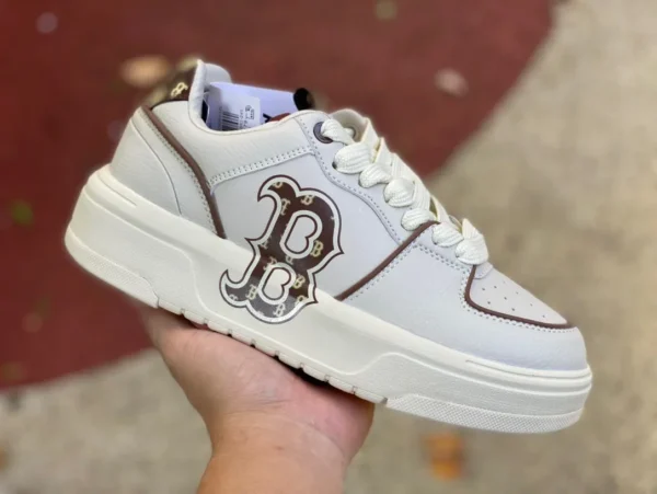 MLB bianco marrone puro originale MLB new NY presbiopia moda versatile e confortevole per uomo e donna coppia sneakers sportive e per il tempo libero 3ASXCDN3N (GP007)