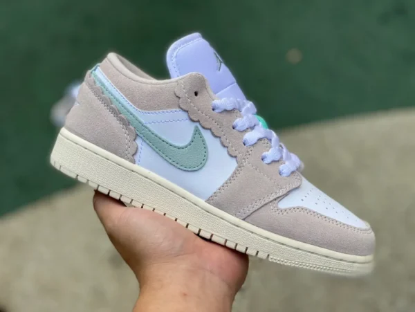 aj1 bianco polvere di gelato basso puro originale Air Jordan 1 aj1 Nike scarpe da donna bianco polvere di gelato pizzo retro scarpe da basket DZ5356-800