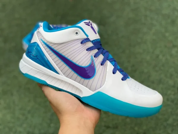 Kobe 4 Draft Day Hornets s2 Pure Nike originale Nike Zoom Kobe 4 ZK4 All-Star blu e bianche scarpe da basket da uomo AV6339-10