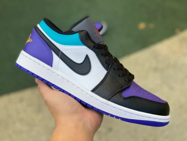 aj1 bianco nero viola basso puro originale Air Jordan 1 Low AJ1 bianco nero viola basso top scarpe da basket retrò 553558-154