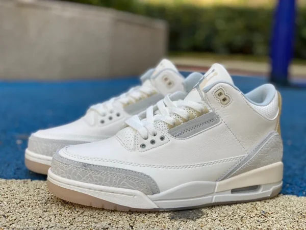 aj3 bianco grigio giallo primo strato in pelle Air Jordan 3 "vory" fj9479-100