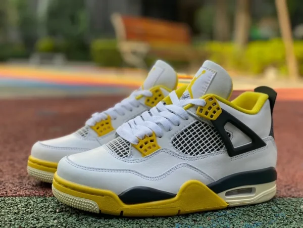 aj4 bianco giallo nero Air Jordan 4 Retro Vivid Sulphur AQ9129-101