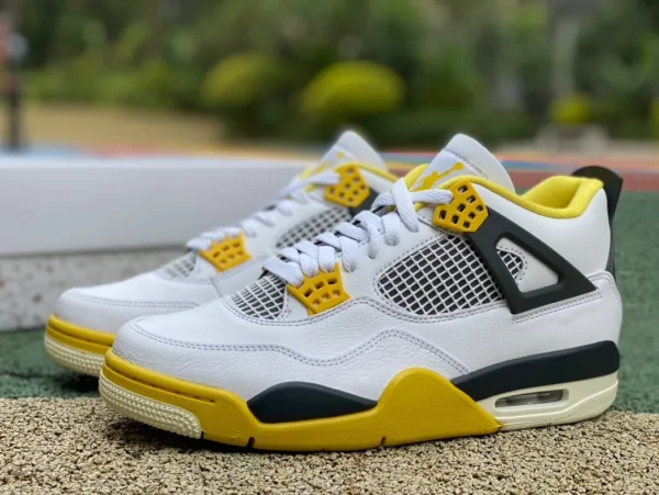 aj4 bianco giallo nero puro originale Air Jordan 4 Retro Vivid Sulphur AQ9129-101