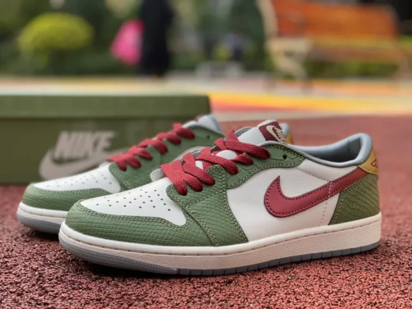 aj1 bianco verde anno del drago basso puro originale Air Jordan 1 Low AJ1 anno del drago scarpe da basket retrò basse bianche e verdi FN3727-100