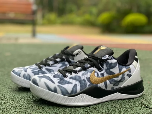 Kobe 8 bianco blu nero oro s2 versione originale pura è 0,5-1 taglia troppo piccola Scarpe da basket basse Nike Kobe 8 Protro da uomo semplici e comode FV6325-100