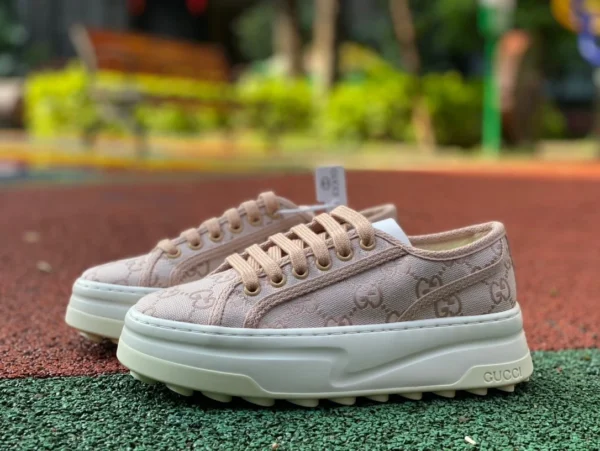 Gucci 1977 rosa Gucci tennis 1977 serie classica scarpe di tela con suola spessa