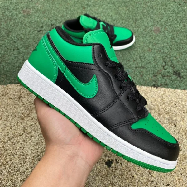 aj1 nero e verde basso DT puro originale Nike Air Jordan 1 Scarpe da basket AJ1 basse nere e verdi con punta 553560-065