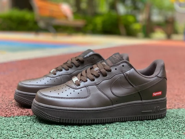 Air Force AF1sup joint marrone puro originale Supreme x Nike Air Force 1 LowAF1 scarpe da ginnastica marroni CU9225-200