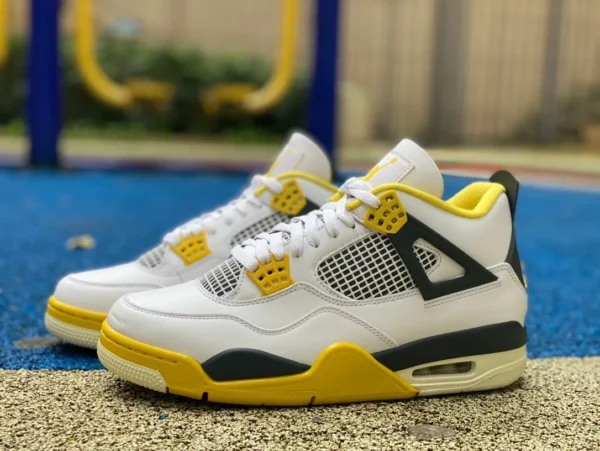 aj4 bianco arancione giallo puro originale Air Jordan 4 AJ4 bianco arancione giallo mid-top retro scarpe da basket AQ9129-101