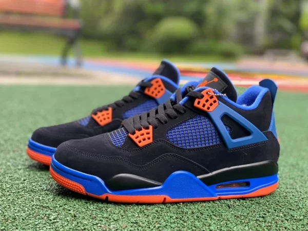 aj4 Knights Knicks pezzo tagliato puro originale, Air Jordan 4 Retro Cavs Knight nero arancione 308497-027