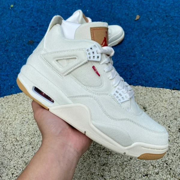 aj4 bianco Levis GX puro originale Levis x Air Jordan 4 AJ4 Levis comune denim bianco denim AO2571-100