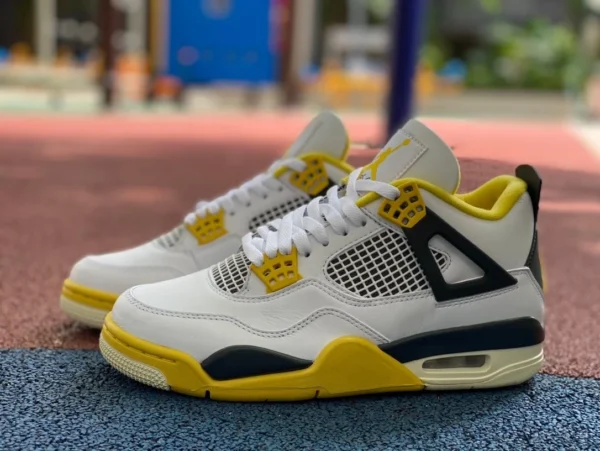 aj4 bianco arancione s2 puro originale Air Jordan 4 AJ4 bianco arancione mid-top antiscivolo resistente all'usura scarpe da basket retrò AQ9129-101