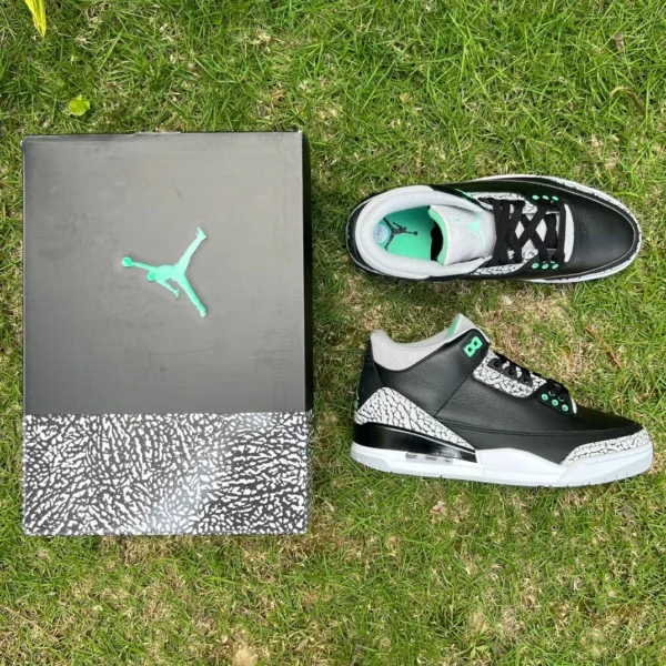 aj3 nero e verde t1 puro originale Air Jordan 3 "Green Glow" scarpe da basket retrò mid-top nere e verdi CT8532-031