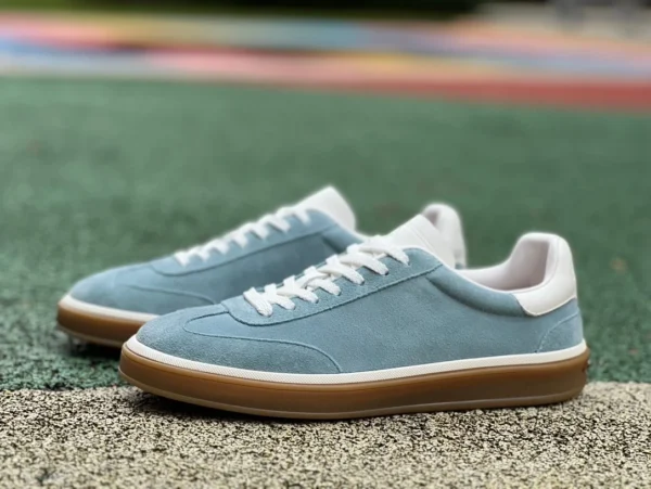 Sneakers LP blu marrone Loro Piana Tennis Walk sneakers basse da uomo con punta tonda, allacciate e resistenti all'usura