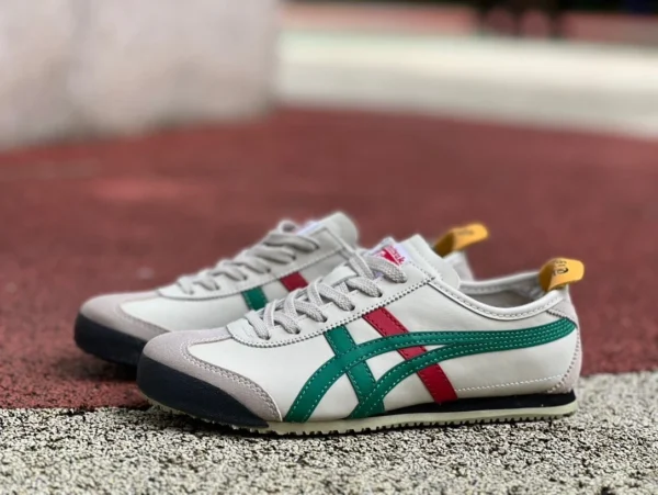 tavola bassa originale Onitsuka Tiger MEXICO 66 bianca, grigia, verde e rossa