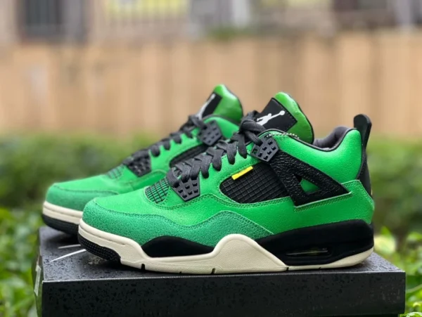 aj4 duck nere e verdi Scarpe da basket retrò Air Jordan 4 Manila nere e verdi